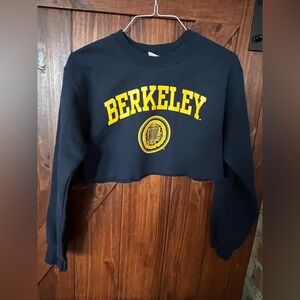 Navy and Yellow Berkeley Cropped Sweatshirt
